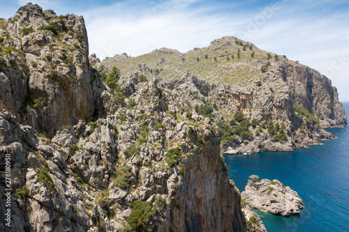 The rocks near the Bay of Sa Calobra in Mallorca