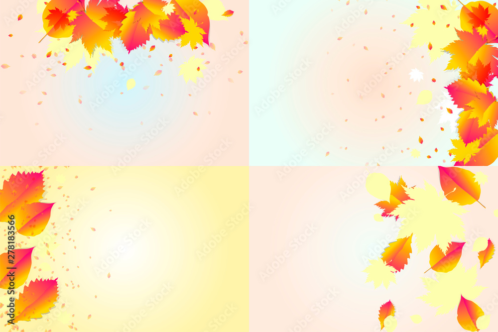 Set of autumn backgrounds Set of autumn backgrounds