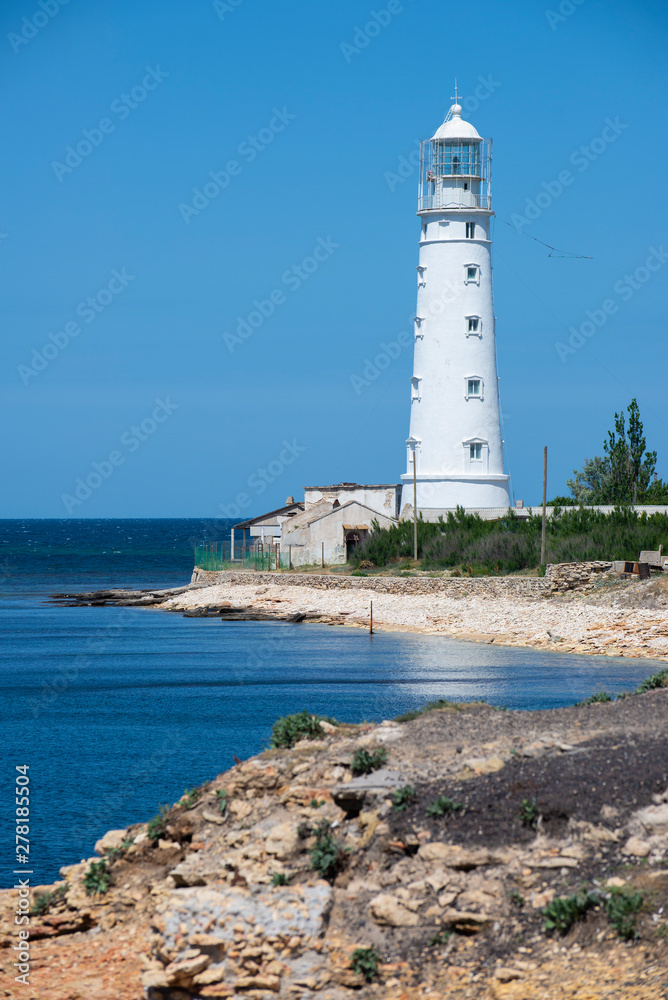 The Tarkhankut lighthouse. Tarkhankut Peninsula, Crimea