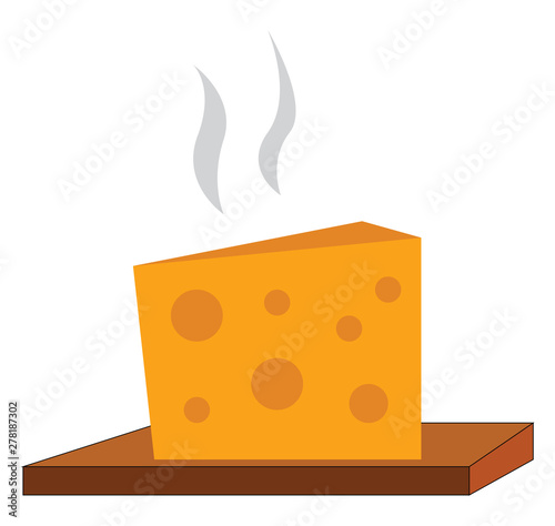 A happy cheese, vector or color illustration.