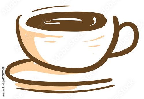 A cup of coffee, vector or color illustration.