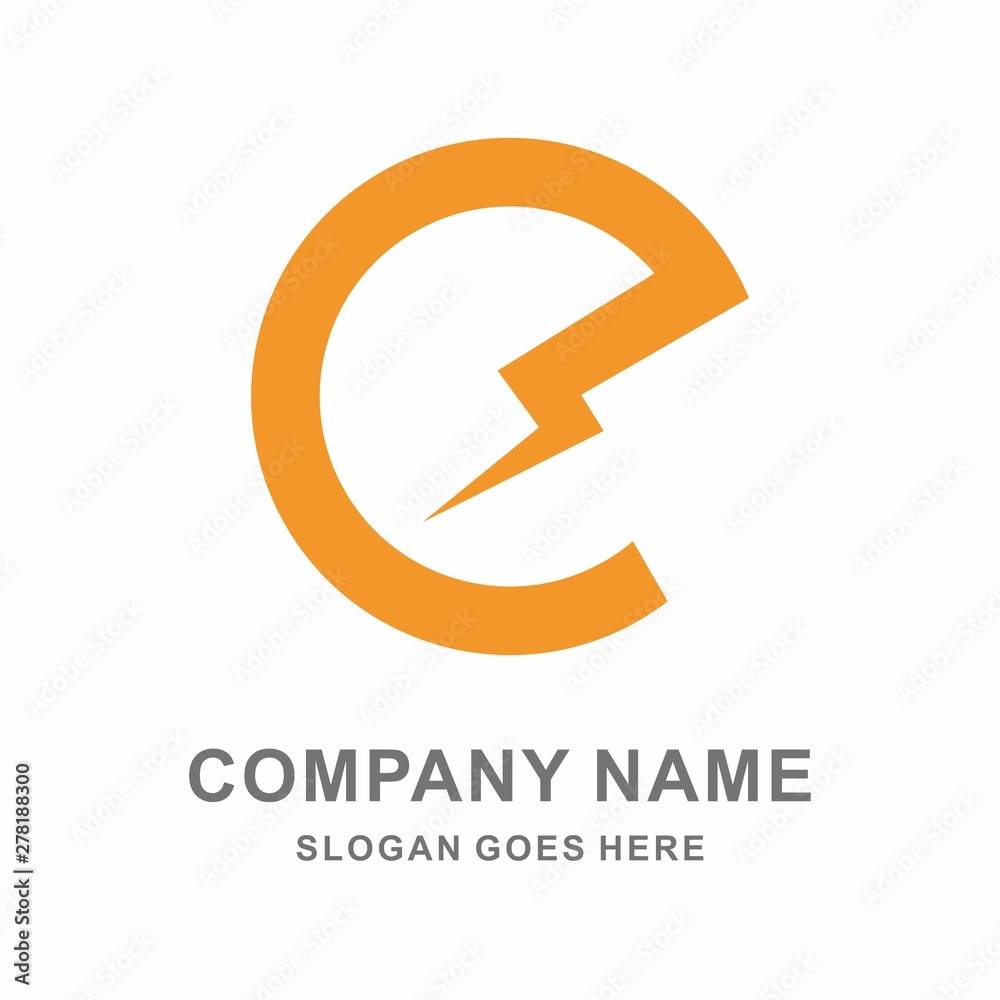Monogram Letter E Lightning Bolt Business Company Vector Logo Design Template Monogram Letter E Lightning Bolt Business Company Vector Logo Design Template