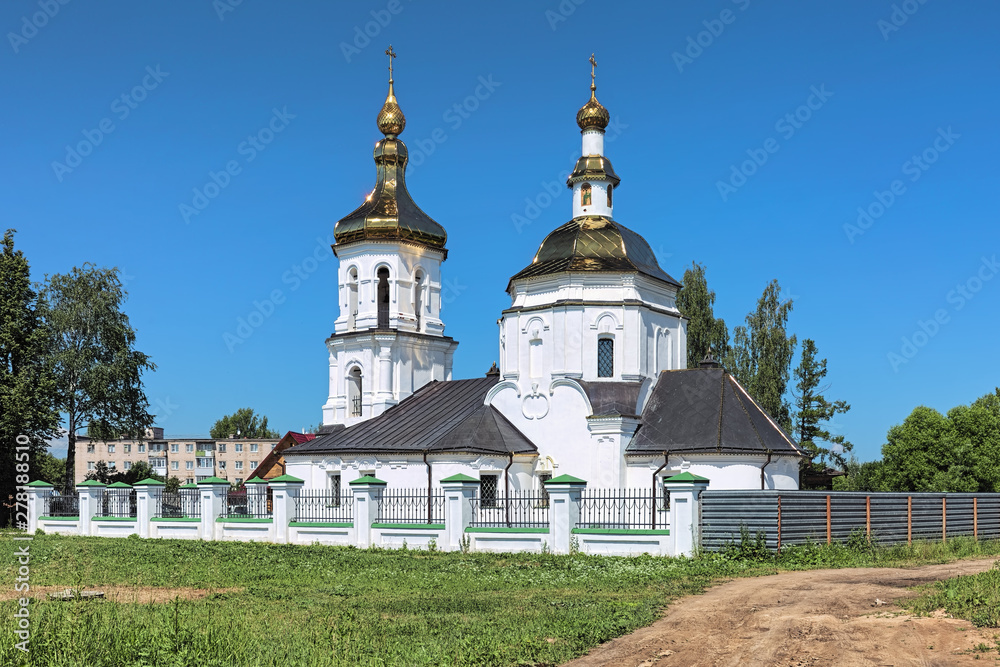 Transfiguration church in Bezhetsk, Tver Oblast, Russia. The church was built in 1757-1772 at the site of abolished Transfiguration monastery.