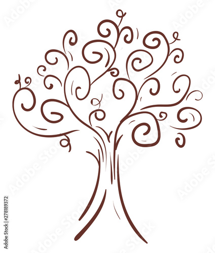 An ornament tree, vector or color illustration.