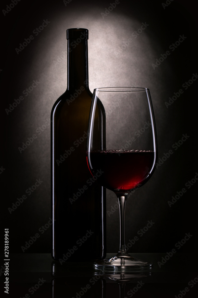 wine bottle silhouette and glass of wine wine bottle silhouette and glass of wine