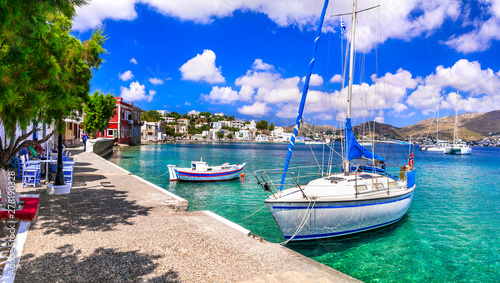 discover Greece - beautiful Leros island in Dodekanes. scenic Agia Marina village and port