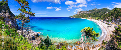 Fototapeta Naklejka Na Ścianę i Meble -  Best beaches of Samos island - beautiful Potami near Karlovasi town, Greece