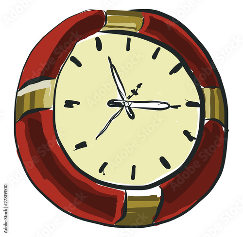 A big clock, vector or color illustration.