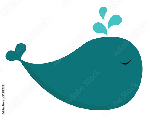 Toy whale, vector or color illustration.
