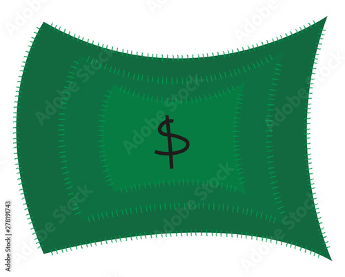 A paper bill, illustration, vector on white background.