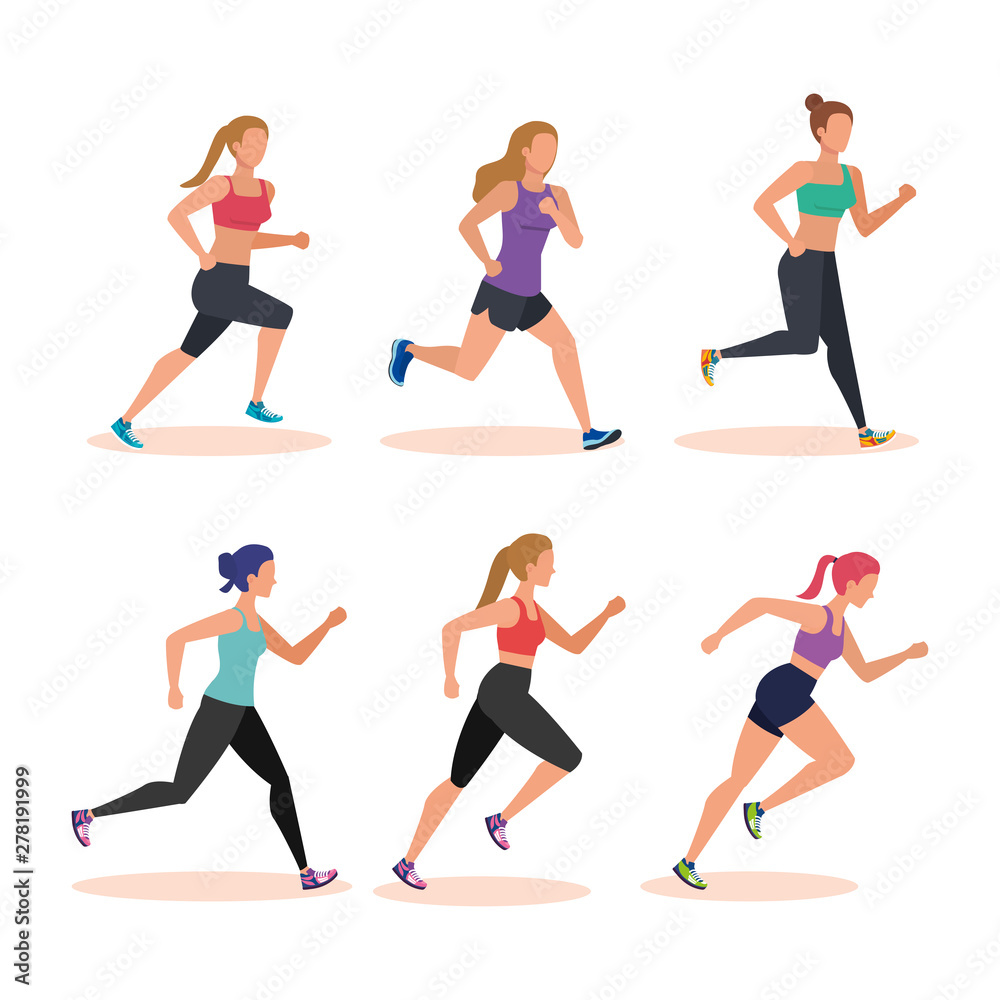 set of healthy women running training set of healthy women running training