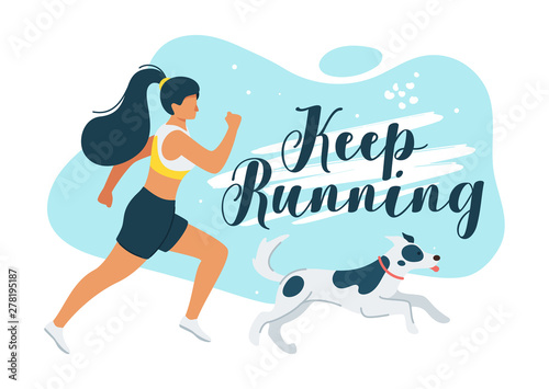 Keep running flat vector illustration