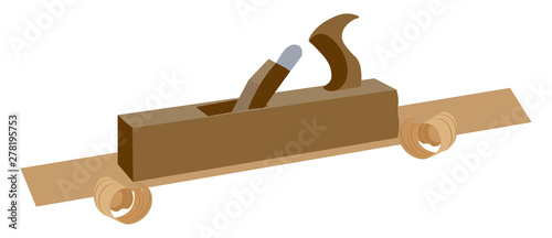 Smoothing plane, illustration, vector on white background.