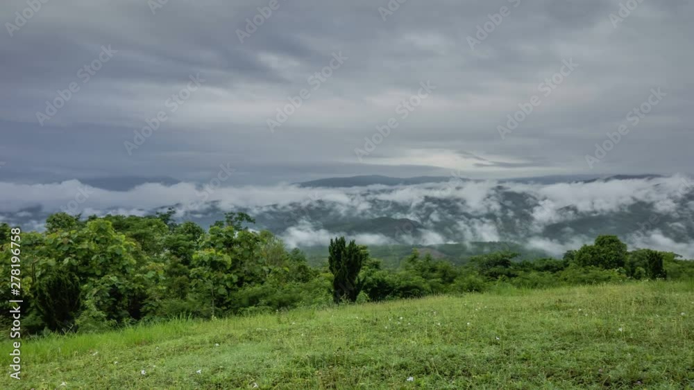 Moving fog and clouds in morning over mountain northern of Thailand. Moving fog and clouds in morning over mountain northern of Thailand.