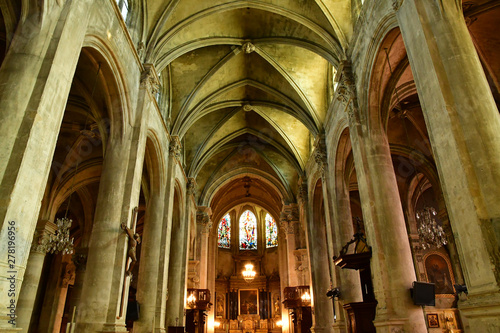 Pontoise , France - june 2 2019 : Saint Maclou cathedral photo