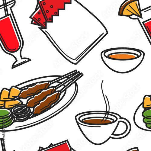 Photography Food and drink Singapore seamless pattern national cuisine
