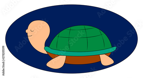 Weird turtle, illustration, vector on white background