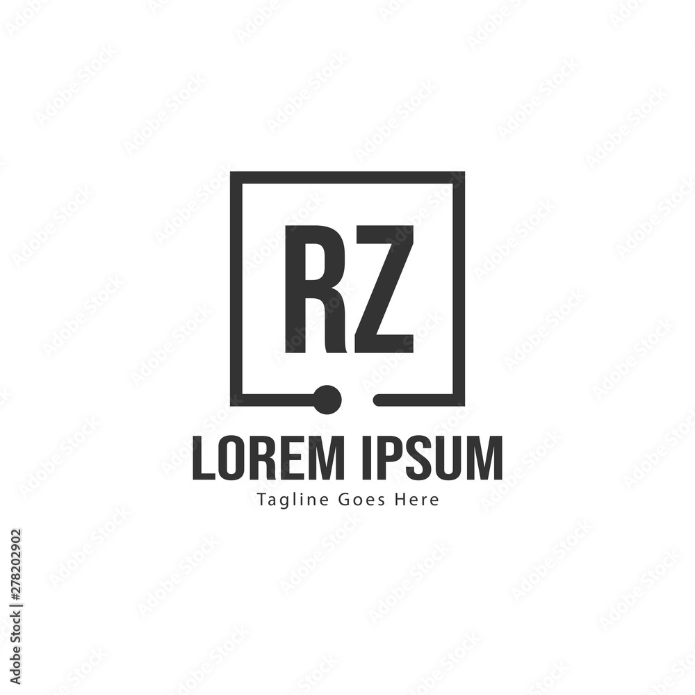 Initial RZ logo template with modern frame. Minimalist RZ letter logo vector illustration Initial RZ logo template with modern frame. Minimalist RZ letter logo vector illustration