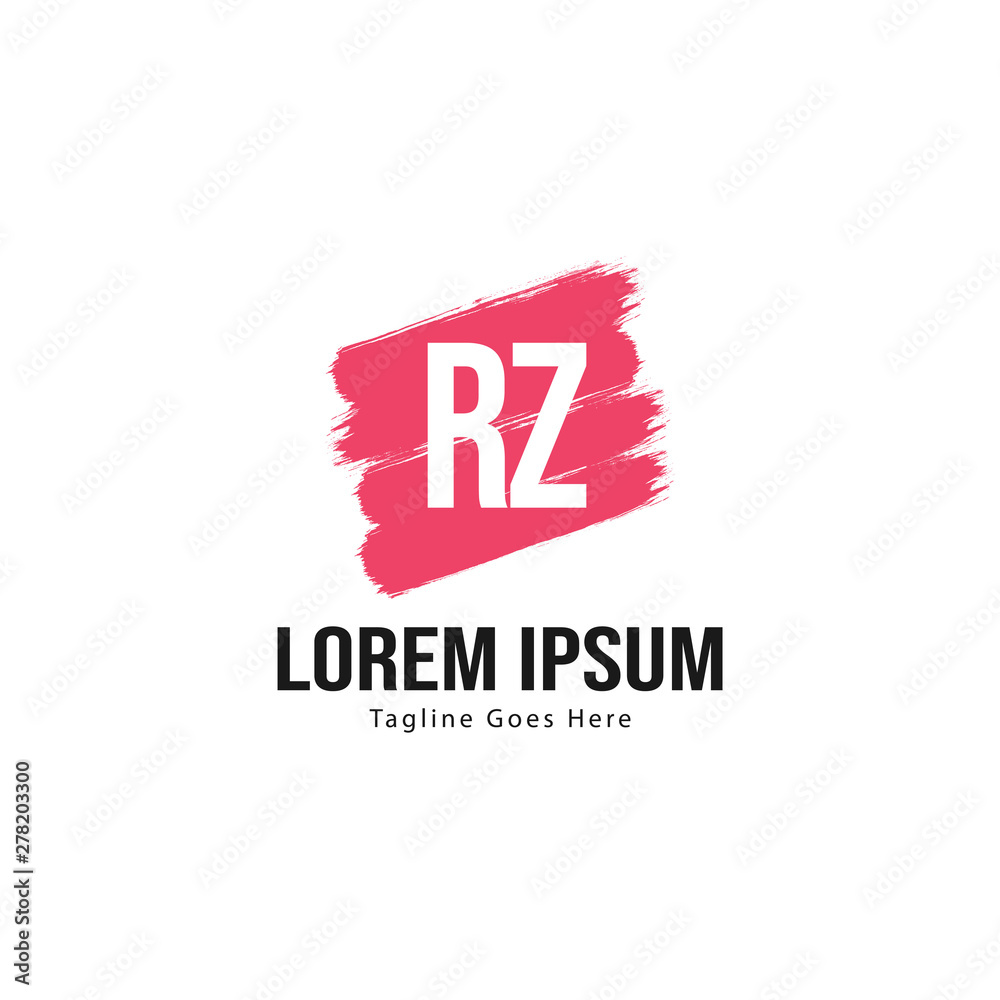 Initial RZ logo template with modern frame. Minimalist RZ letter logo vector illustration Initial RZ logo template with modern frame. Minimalist RZ letter logo vector illustration