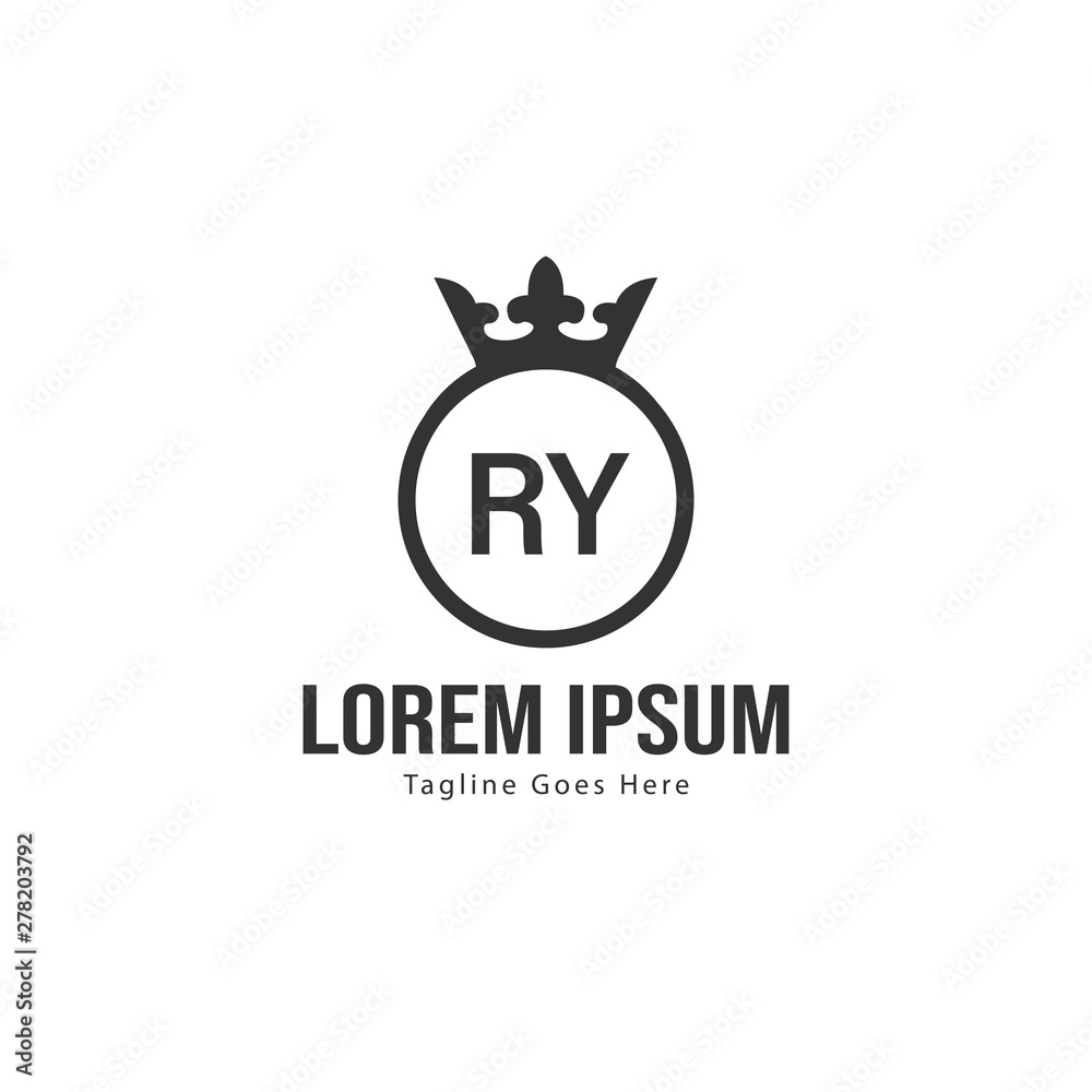 Initial RY logo template with modern frame. Minimalist RY letter logo vector illustration Initial RY logo template with modern frame. Minimalist RY letter logo vector illustration