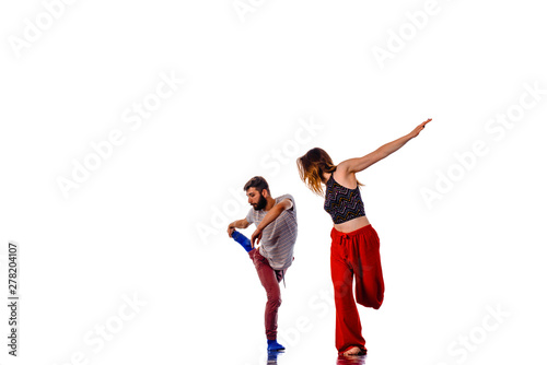 Man and woman in passionate dance pose