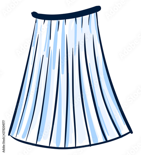 Blue skirt drawing, illustration, vector on white background.