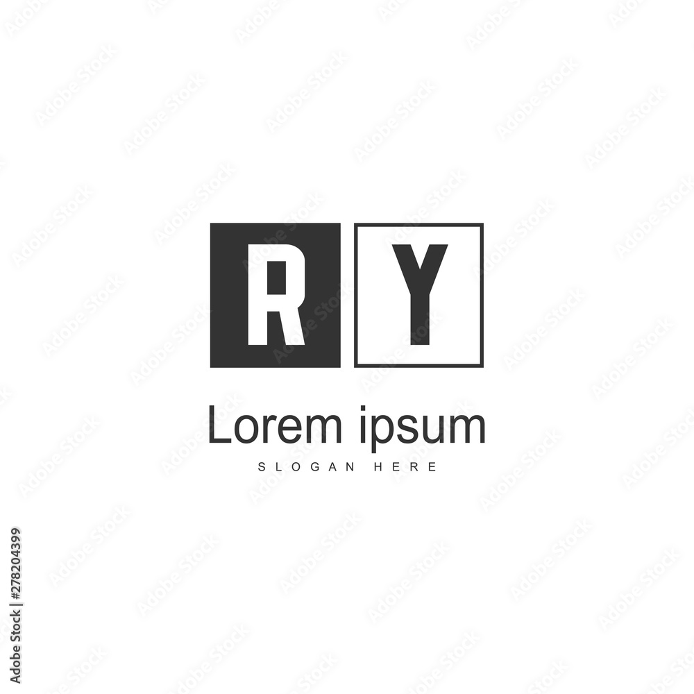 Initial RY logo template with modern frame. Minimalist RY letter logo vector illustration Initial RY logo template with modern frame. Minimalist RY letter logo vector illustration
