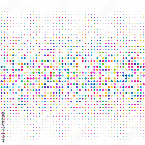 White background with multicolored dots    
