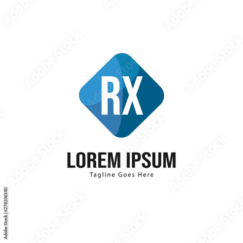 Initial RX logo template with modern frame. Minimalist RX letter logo vector illustration