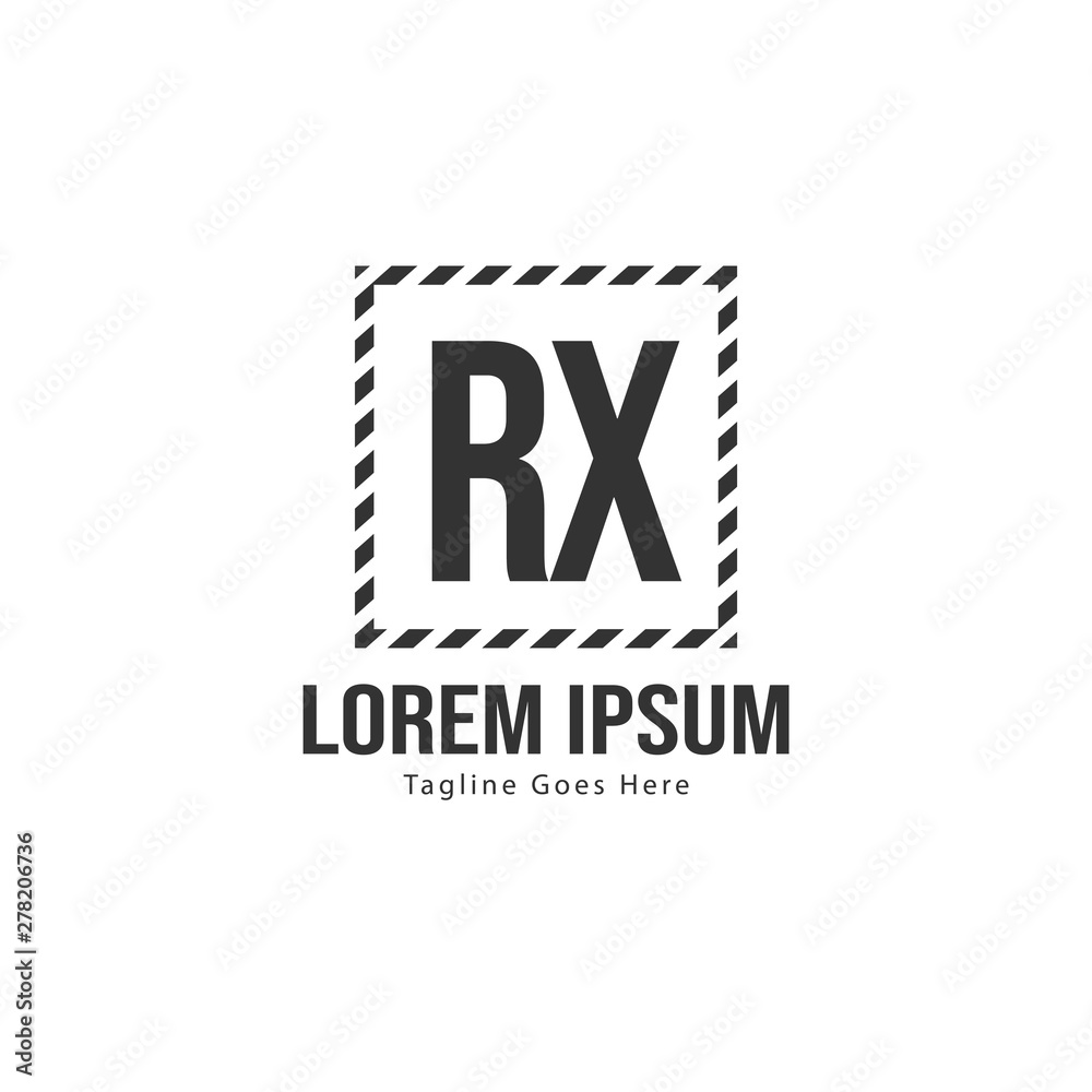 Fototapeta premium Initial RX logo template with modern frame. Minimalist RX letter logo vector illustration