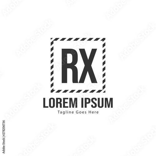Initial RX logo template with modern frame. Minimalist RX letter logo vector illustration