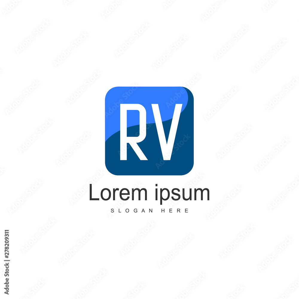Initial RV logo template with modern frame. Minimalist RV letter logo vector illustration Initial RV logo template with modern frame. Minimalist RV letter logo vector illustration