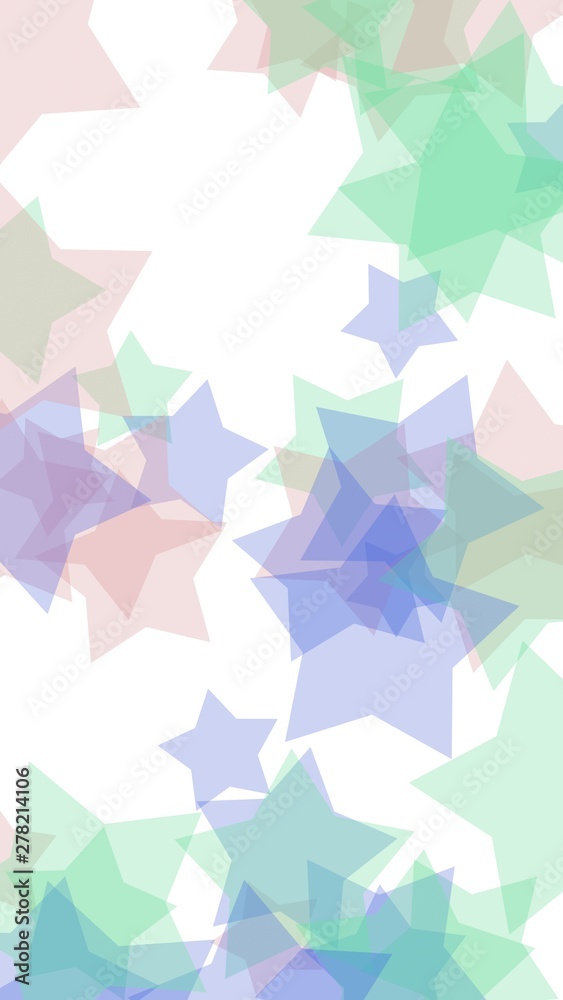 Multicolored translucent stars on a white background. Pink tones. 3D illustration Multicolored translucent stars on a white background. Pink tones. 3D illustration