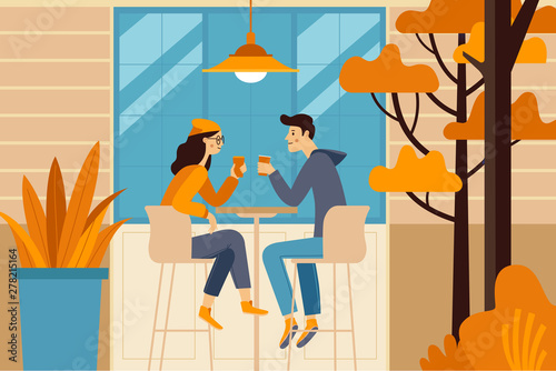 Vector illustration in flat simple style -  autumn illustration se