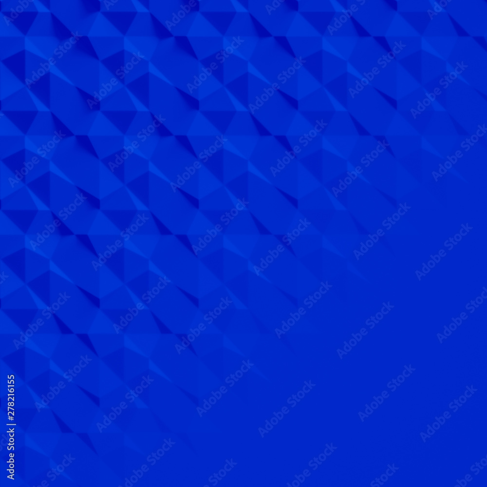 Abstract blue square and triangle background. Polygonal low poly banner design. Geometric minimalistic business template or cover design. 3d rendering