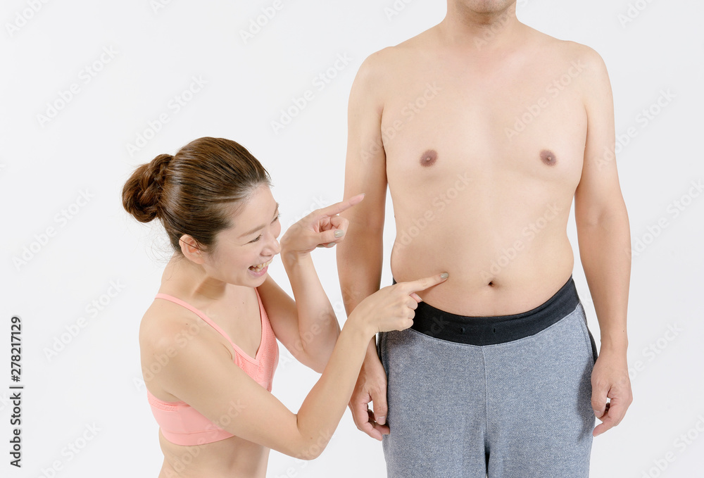 中年太りの男性と若い女性 Stock 写真 Adobe Stock