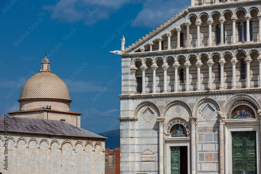 Primatial Metropolitan Cathedral of the Assumption of Mary and the dome of the Monumental Cemetery in Pisa