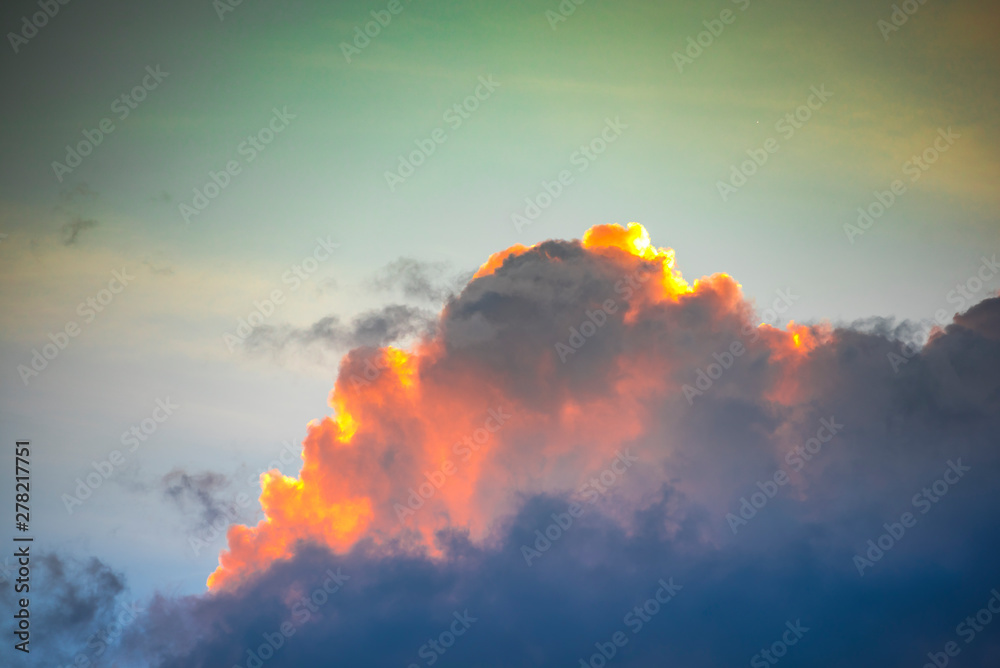 Fantastic colors of clouds at the sunset