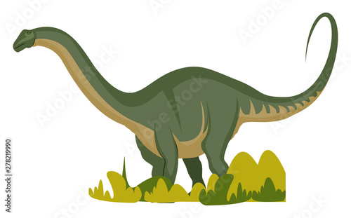 Apatosaurus, illustration, vector on white background.