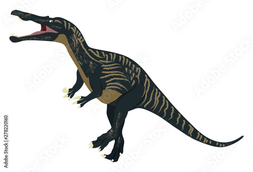 Suchomimus, illustration, vector on white background.