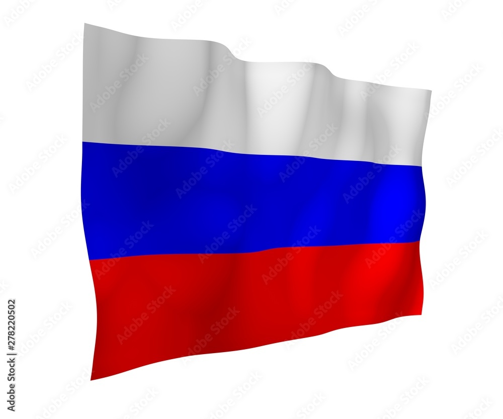 Waving flag of the Russian Federation. The National. State symbol of the Russia. 3D illustration Waving flag of the Russian Federation. The National. State symbol of the Russia. 3D illustration