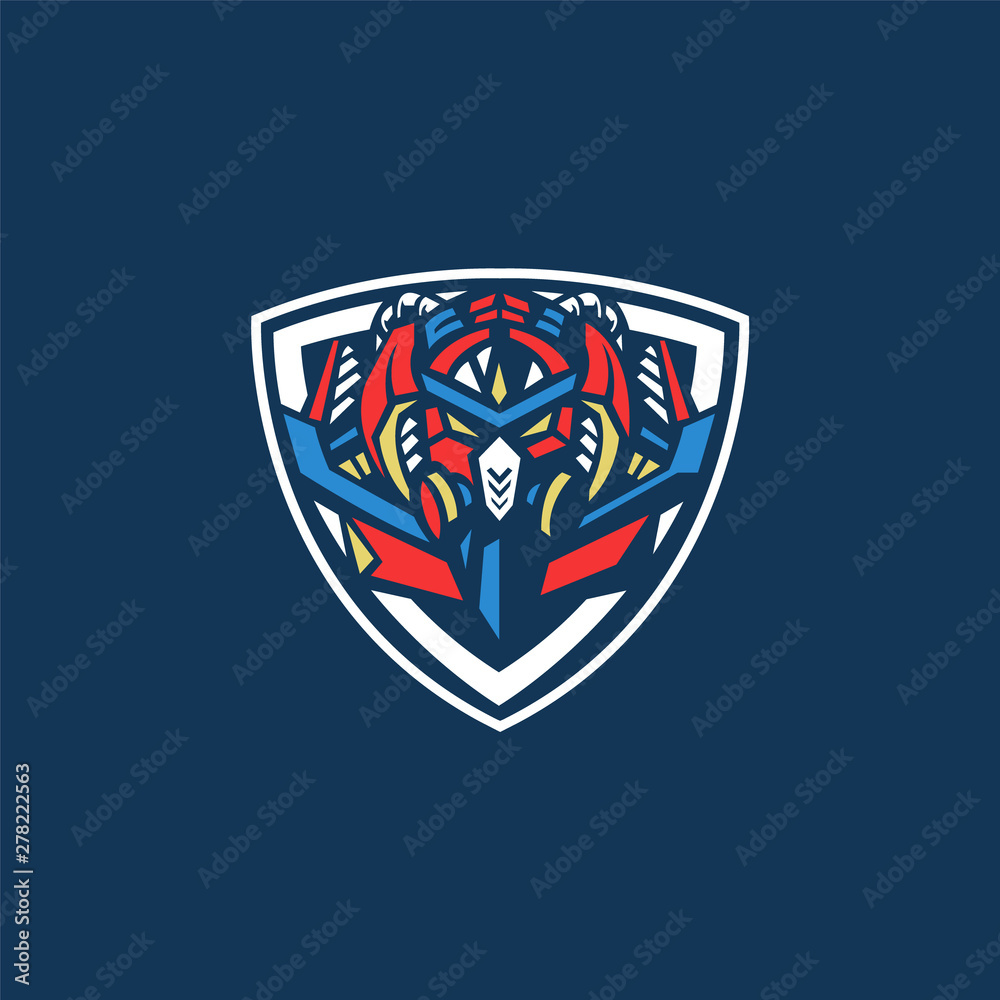 E-sports team logo template with robot