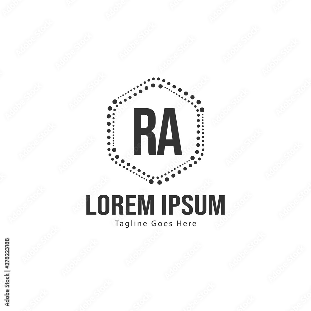 Initial RA logo template with modern frame. Minimalist RA letter logo vector illustration Initial RA logo template with modern frame. Minimalist RA letter logo vector illustration
