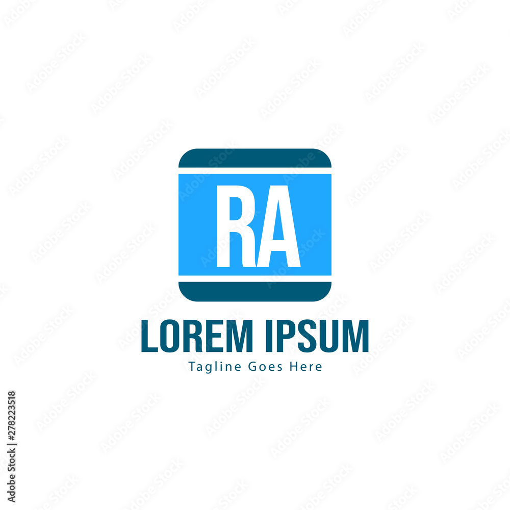 Initial RA logo template with modern frame. Minimalist RA letter logo vector illustration Initial RA logo template with modern frame. Minimalist RA letter logo vector illustration