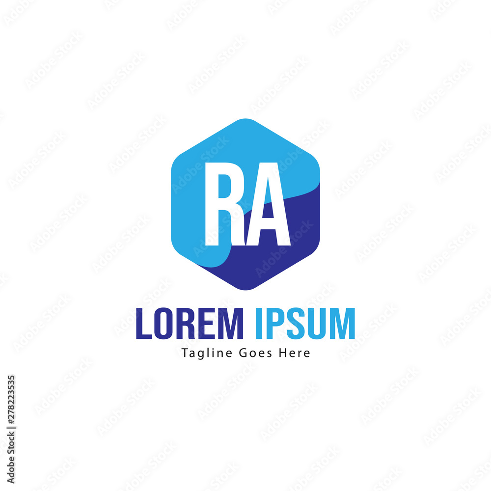 Initial RA logo template with modern frame. Minimalist RA letter logo vector illustration Initial RA logo template with modern frame. Minimalist RA letter logo vector illustration