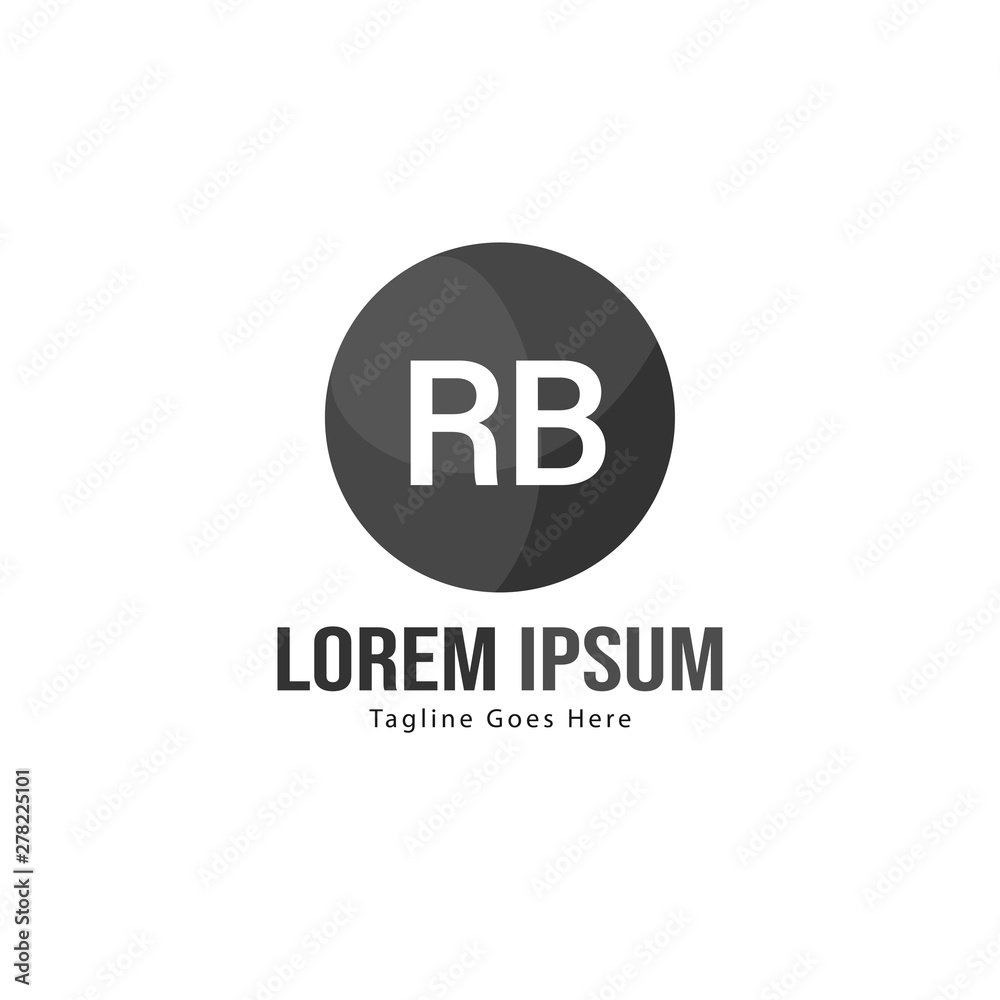 Obraz premium Initial RB logo template with modern frame. Minimalist RB letter logo vector illustration