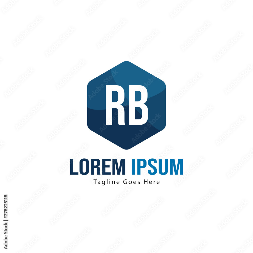 Initial RB logo template with modern frame. Minimalist RB letter logo vector illustration Initial RB logo template with modern frame. Minimalist RB letter logo vector illustration