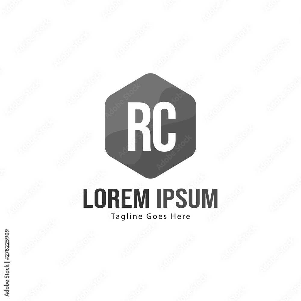 Initial RC logo template with modern frame. Minimalist RC letter logo vector illustration Initial RC logo template with modern frame. Minimalist RC letter logo vector illustration