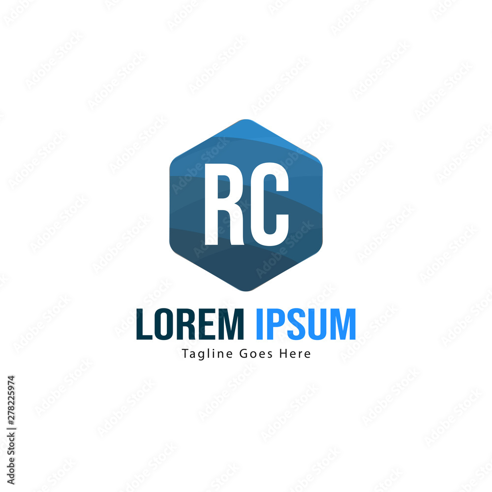 Initial RC logo template with modern frame. Minimalist RC letter logo vector illustration Initial RC logo template with modern frame. Minimalist RC letter logo vector illustration