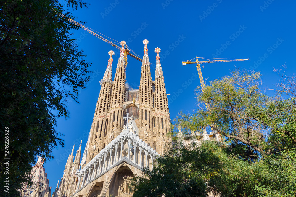 Fototapeta premium The Sagrada Familia the cathedral designed by Gaudi, Barcelona